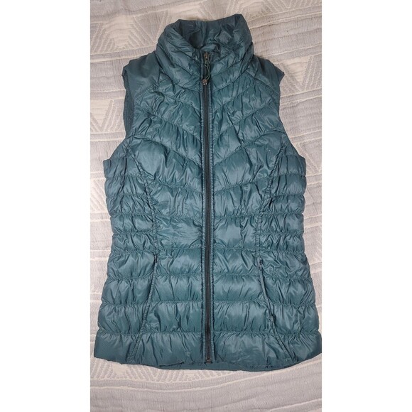 Athleta Women’s Packable Down Puffer Vest – Green Teal, 90% Goose Down, Size XS - Picture 1 of 7